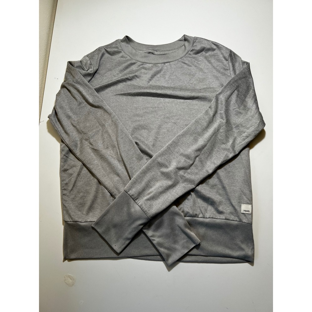Vuori Women's Daydream Crew Long Sleeve S Gray Lightweight Shirt Top Stretch